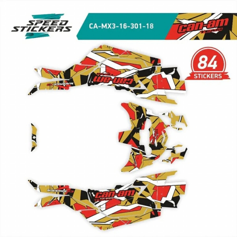 Geometric Red-Gold for Can-Am Maverick X3 2 Doors